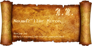 Neumüller Miron névjegykártya